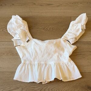 Miami White Ruffled Blouse